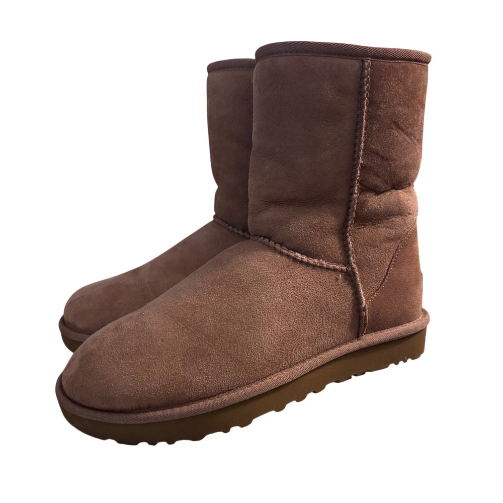 UGG Classic Short II‎ Chestnut Brown Suede Sheepskin Boots 1016223 Womens 9